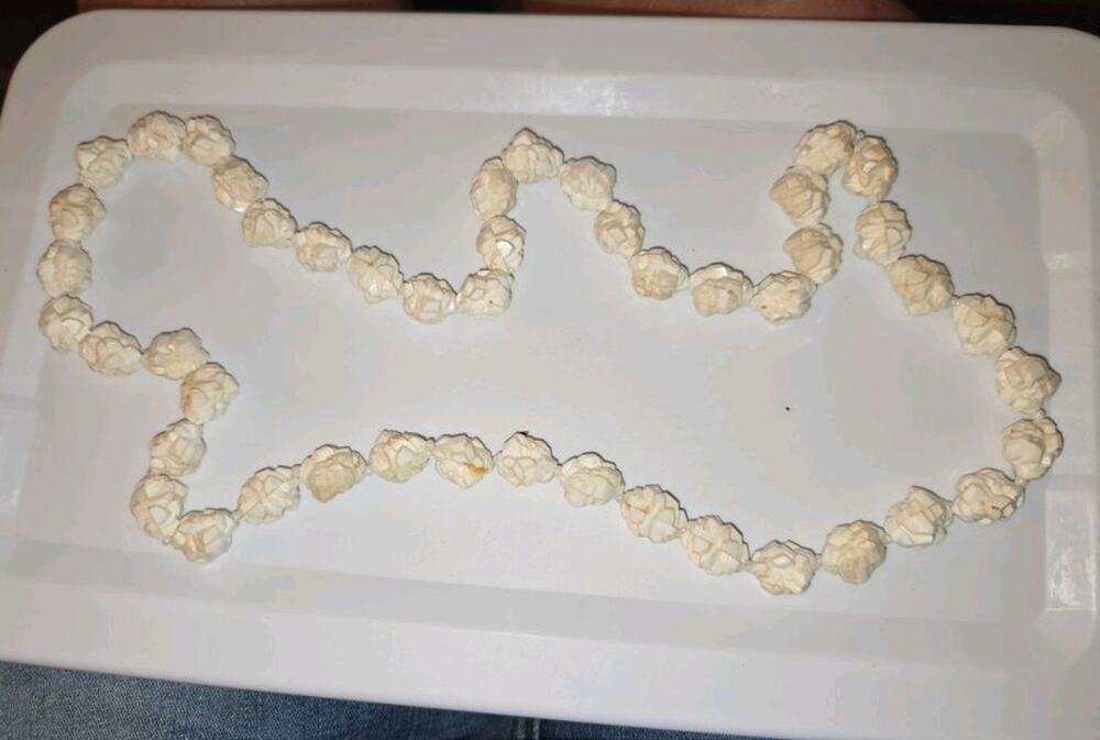 Vintage Plastic Bead Necklace popcorn movie night